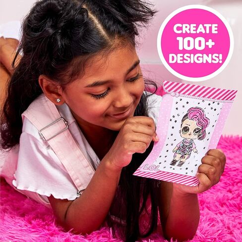 L.O.L. Surprise! Fashion Plates by Horizon Group USA,DIY Fashion Design Activity Kit, Make Over 100 Designs, 14 Fashion Plates, 20 Sheets of Paper, 1 Scratch Art Sheet, 7 Crayons Included, Multicolor in Saudi Arabia