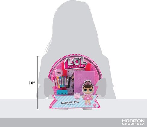 L.O.L. Surprise! Fashion Plates by Horizon Group USA,DIY Fashion Design Activity Kit, Make Over 100 Designs, 14 Fashion Plates, 20 Sheets of Paper, 1 Scratch Art Sheet, 7 Crayons Included, Multicolor in Saudi Arabia