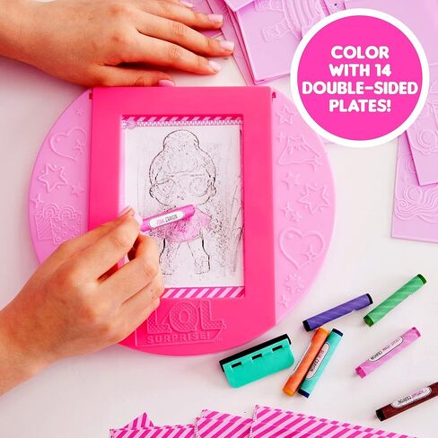 L.O.L. Surprise! Fashion Plates by Horizon Group USA,DIY Fashion Design Activity Kit, Make Over 100 Designs, 14 Fashion Plates, 20 Sheets of Paper, 1 Scratch Art Sheet, 7 Crayons Included, Multicolor in Saudi Arabia