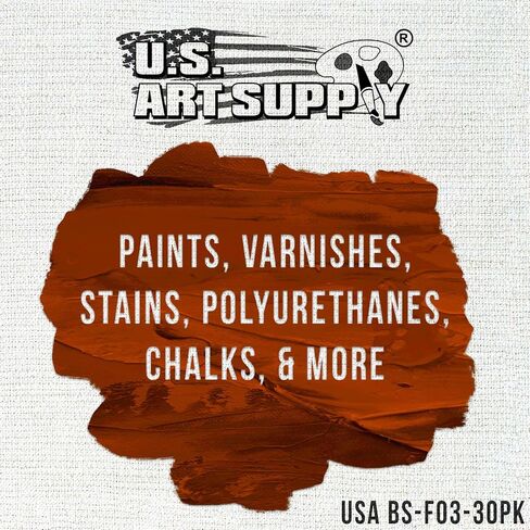 US Art Supply 3 inch Foam Sponge Wood Handle Paint Brush Set, Pack of 15 in Kuwait