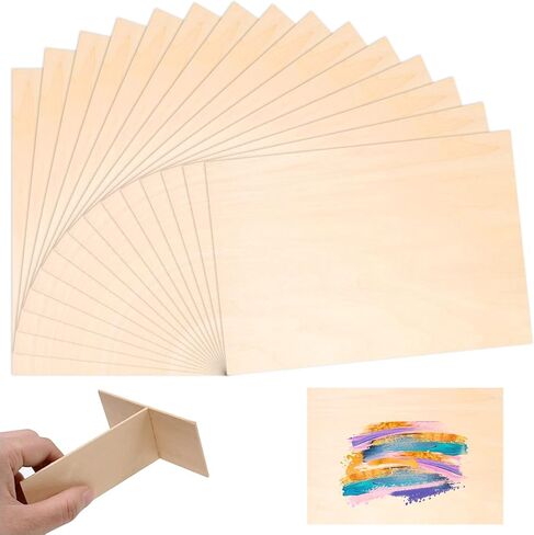 Wpxmer 16 PCS Basswood Sheets, Thin Balsa Wood Sheets 1/16 for Craft Wood Veneer Sheet, 12" x 8" Plywood Sheets for Wood Burning, DIY Projects in Kuwait