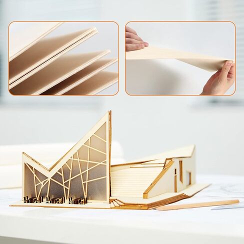 Wpxmer 16 PCS Basswood Sheets, Thin Balsa Wood Sheets 1/16 for Craft Wood Veneer Sheet, 12" x 8" Plywood Sheets for Wood Burning, DIY Projects in Kuwait