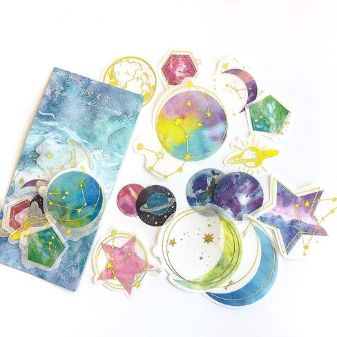 60Pcs Stickers Set Gold Feather Bohemia Big Size Journal Stickers for Planner DIY Crafts Embelishment Diary 30 Designs Each 2pcs (Feather（liulangjisaipu）) in Kuwait