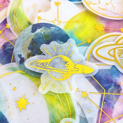 60Pcs Stickers Set Gold Feather Bohemia Big Size Journal Stickers for Planner DIY Crafts Embelishment Diary 30 Designs Each 2pcs (Feather（liulangjisaipu）) in Kuwait