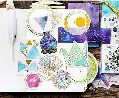 60Pcs Stickers Set Gold Feather Bohemia Big Size Journal Stickers for Planner DIY Crafts Embelishment Diary 30 Designs Each 2pcs (Feather（liulangjisaipu）) in Kuwait