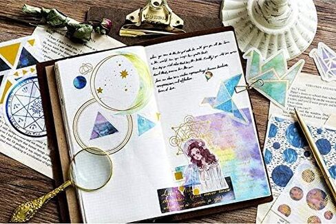 60Pcs Stickers Set Gold Feather Bohemia Big Size Journal Stickers for Planner DIY Crafts Embelishment Diary 30 Designs Each 2pcs (Feather（liulangjisaipu）) in Kuwait