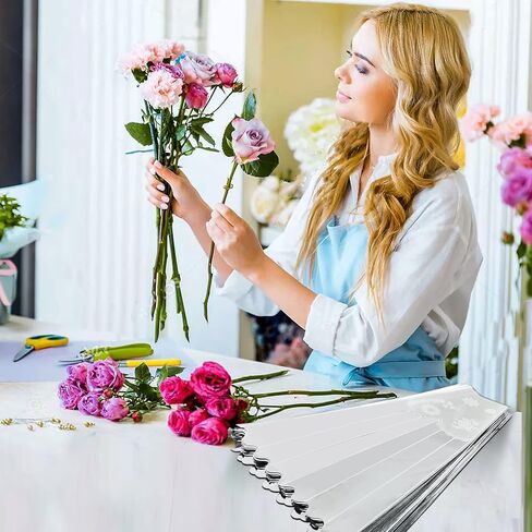 ميلكاري اكياس باقة زهور من 200 قطعة، ورق تغليف بلاستيكي شفاف مع شريط ملفوف لعيد الحب وعيد الام والزفاف واعياد الميلاد والحفلات وحفلات التخرج in Kuwait