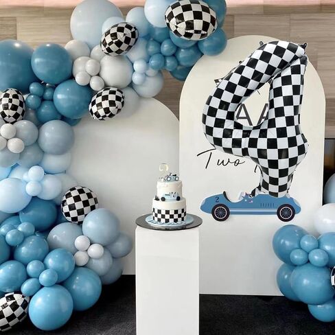 VitaCraft, Checkered 1 Balloon Number - 40 Inch | Checkered 1 Birthday Balloon | Jumbo Black and White Number Balloon | Two Fast Race Car Birthday Party Decorations in Saudi Arabia