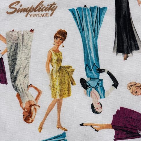 Simplicity Vintage 558354021 100% Cotton Ironing Board Cover with Retro Sewing Pattern Artwork, Multicolor, Finished Size 9" x 12" in Kuwait