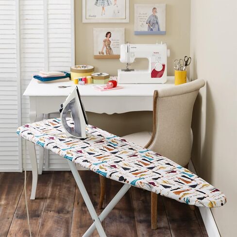 Simplicity Vintage 558354021 100% Cotton Ironing Board Cover with Retro Sewing Pattern Artwork, Multicolor, Finished Size 9" x 12" in Kuwait