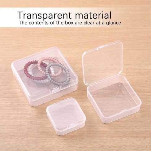 24 قطعة من حاويات تخزين الخرز، حاويات بلاستيكية صغيرة شفافة مع اغطية، صندوق بلاستيكي 4 مقاسات مختلطة لتخزين الحرف اليدوية وسدادات الاذن والبراغي ومشابك المجوهرات in Kuwait
