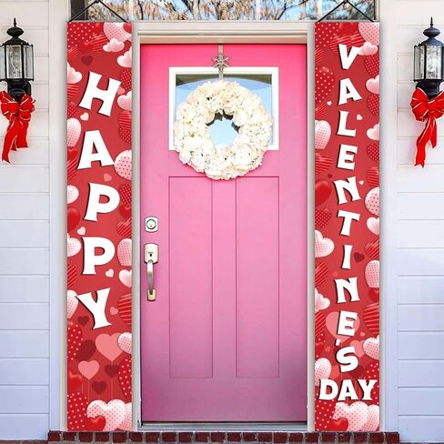 لافتة عيد الحب السعيد مع أضواء، لافتات الشرفة لباب عيد الحب، ديكورات حفلات عيد الحب للمنزل الداخلي والخارجي، لوازم حفلات الزفاف في عيد الحب in Kuwait
