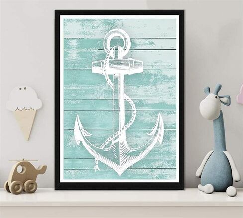 Muyankissu 5D Diamond Painting by Number Kit Nautical Anchor Rope Vintage Wooden Board Rustic Nautical Full Drill Embroidery Cross Stitch Picture Supplies Arts Craft 12x16 inch in Saudi Arabia