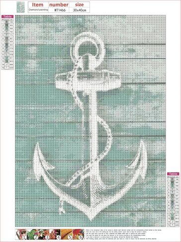 Muyankissu 5D Diamond Painting by Number Kit Nautical Anchor Rope Vintage Wooden Board Rustic Nautical Full Drill Embroidery Cross Stitch Picture Supplies Arts Craft 12x16 inch in Saudi Arabia