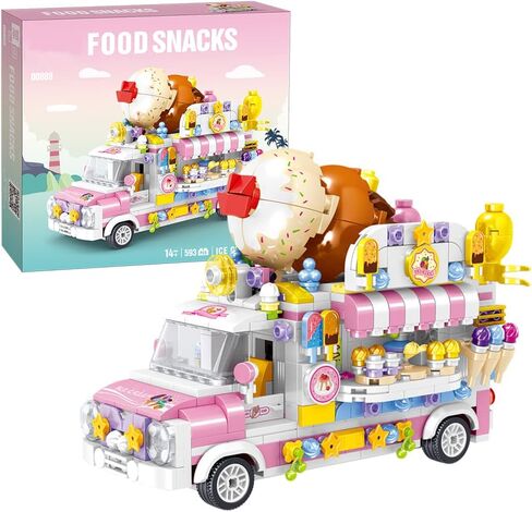 Ice Cream Truck Building Set for Age 8 9 10 11 12 Year Old Kids, Mini Blocks STEM Toy Building Sets for Girls, Girls Building Block Construction Kits, Best Birthday Gift for Girls 593pcs in Saudi Arabia