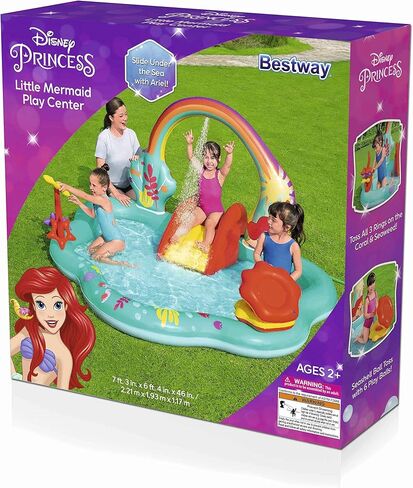 Disney Little Mermaid Inflatable Kids Water Play Center | Outdoor Summer Pool Toy for Children Ages 2+ in Saudi Arabia