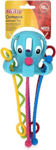 Nuby Octopus 100% Silicone Pull String Interactive Toy: 18M+, Multi in Saudi Arabia