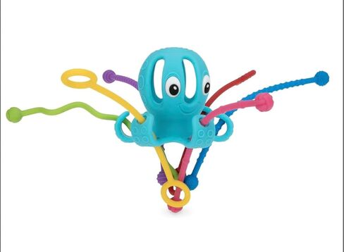 Nuby Octopus 100% Silicone Pull String Interactive Toy: 18M+, Multi in Saudi Arabia