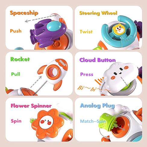 DIDUBUY Montessori Busy Cube للأطفال الصغار 1-3، ألعاب تعليمية للأطفال الصغار لتعلم الأطفال من عمر 9-12-18 شهرًا و1-2-3-4-5 سنوات، ألعاب السفر الحسية للأطفال المصابين بالتوحد in Kuwait