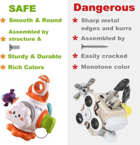 DIDUBUY Montessori Busy Cube للأطفال الصغار 1-3، ألعاب تعليمية للأطفال الصغار لتعلم الأطفال من عمر 9-12-18 شهرًا و1-2-3-4-5 سنوات، ألعاب السفر الحسية للأطفال المصابين بالتوحد in Kuwait