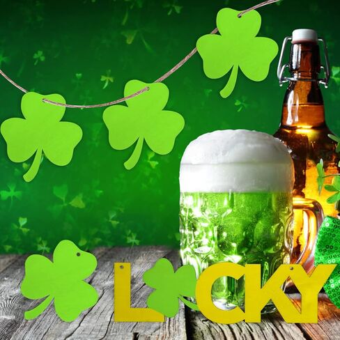Unfinished Wooden Ornaments, Unfinished Wood Shamrock Cutouts, DIY Wooden Ornaments with Ropes, 30 PCS Shamrock and 1 Lucky in Kuwait