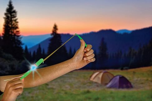 Cool Builders Light-Up Rockets Slingshot - Pull Back and Launches up to 36 Meters Day & Night Fun Flying Action Outdoor Toys for Boys and Girls (Light Up Slingshot Rockets) in Kuwait