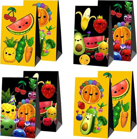 لوازم حفلات اعياد الميلاد بتصميم فاكهة هيي بير الحسية من ميوكس، تتضمن 12 قطعة من حقائب الحفلات بطابع الفاكهة للاطفال لتزيين عيد الميلاد الاول in Kuwait