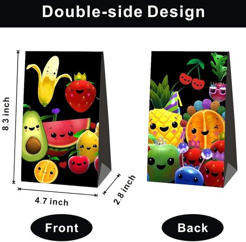 لوازم حفلات اعياد الميلاد بتصميم فاكهة هيي بير الحسية من ميوكس، تتضمن 12 قطعة من حقائب الحفلات بطابع الفاكهة للاطفال لتزيين عيد الميلاد الاول in Kuwait