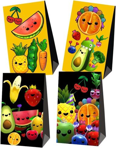 لوازم حفلات اعياد الميلاد بتصميم فاكهة هيي بير الحسية من ميوكس، تتضمن 12 قطعة من حقائب الحفلات بطابع الفاكهة للاطفال لتزيين عيد الميلاد الاول in Kuwait
