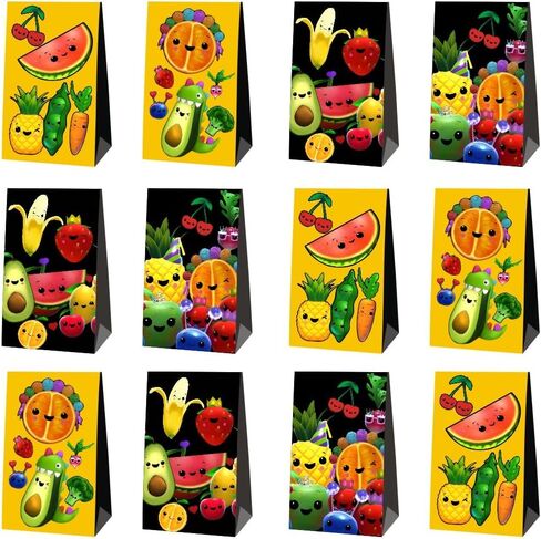 لوازم حفلات اعياد الميلاد بتصميم فاكهة هيي بير الحسية من ميوكس، تتضمن 12 قطعة من حقائب الحفلات بطابع الفاكهة للاطفال لتزيين عيد الميلاد الاول in Kuwait