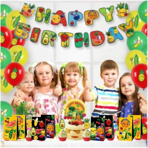 لوازم حفلات اعياد الميلاد بتصميم فاكهة هيي بير الحسية من ميوكس، تتضمن 12 قطعة من حقائب الحفلات بطابع الفاكهة للاطفال لتزيين عيد الميلاد الاول in Kuwait