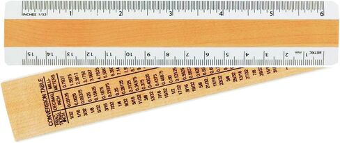 Woodrow 6" Inches & Metric 2 Bevel Wood Ruler - Made in USA in Saudi Arabia