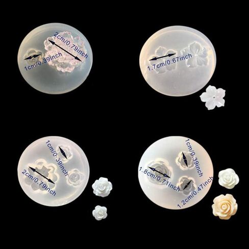 ملوكيها 7 قطع من قوالب صب الراتنج على شكل زهرة من السيليكون، ادوات صنع المجوهرات، قوالب صب لمشروع سلسلة المفاتيح والحرف اليدوية in Kuwait