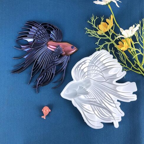 Voyyphixa Epoxy Resin Moulds Fish 3D Animals Silicone Mould Casting Moulds Silicone Moulds Epoxy Resin Lionfish Fighting Fish Resin Mould Resin Casting Moulds for Decoration DIY Crafts Wall Decoration in Saudi Arabia