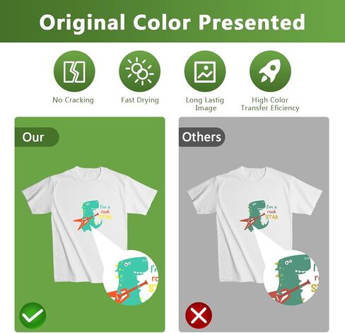 ورق فيلم نقل Goefun DTF - A4 (8.3 بوصة × 11.7 بوصة) للتسامي 50 ورقة، ورق نقل حراري PET بلمسة نهائية غير لامعة على الوجهين للطباعة المباشرة على الفيلم على منسوجات القمصان in Kuwait