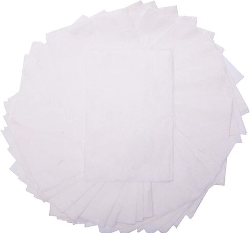 Taponukea 100 Sheets 7.9 * 11.8 inch Mulberry Paper Calligraphy Rice Handmade Paper Sheet for Craft DIY Warping Gift Adult Painting Practice About A4 Size in Kuwait