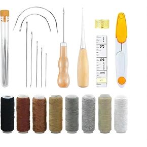 Upholstery Repair Kit, Upholstery Thread 8 Rolls Colors (32.8 Yards) Assorted Hand Sewing Needles kit (Silver-29pcs) in Kuwait