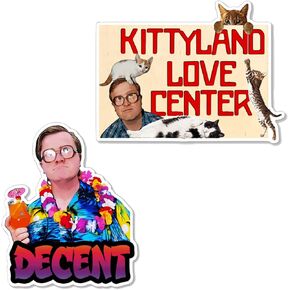 مجموعة ملصقات Trailer Park Boys Bubbles (عبوة من قطعتين) Decent & Kittyland Love Center، بضائع Trailer Park Boys الرسمية، Trailer Park Boys Merch، ملصقات للرجال in Saudi Arabia