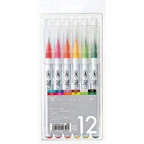 Zig Clean Color Real Brush Markers, Multicolor, 12-Pack (RB600012)
