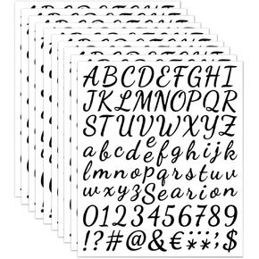 Zayookey 10 Sheets Alphabet Letter Stickers Self Adhesive Vinyl Letter Number Sticker Decals for Mailbox Sign DIY Scrapbooking Art Craft Clothing Decor (Black) in Kuwait
