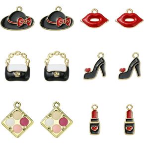 LiQunSweet 30Pcs 3 Colors Enamel High-Top Sneakers High Board Shoes Charms for Bracelets Necklace Jewelry Making