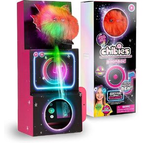 CHIBIES Boom Box - Twinkle | Cute Fluffy Party Pets That Flash to The Beat of Music | Interactive Animal Soft Toy Characters