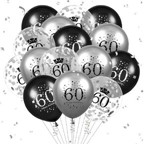 15th Birthday Balloons Kids Decorations 15pcs Black Silver Happy 15th Birthday Party Latex Confetti Balloons for Kids Boys Girls 15th Anniversary Happy Birthday Party Decor Supplies 12 inches in Kuwait
