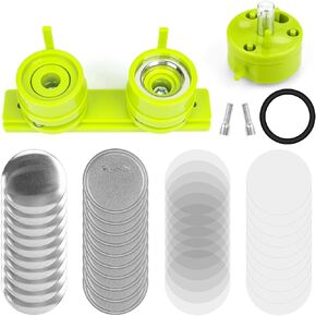 Button Maker Machine 58MM 2.25" Pin Badge Maker Machine Multiple Size Die Molds Interchangeable with Cutting Mat Circle Cutter Button Refills for DIY Button Badge