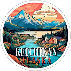 ملصق Ketchikan ألاسكا مقاوم للماء تذكارية ملصق فينيل صغير مقاوم للماء لزجاجة المياه القدح جواز السفر كتاب القصاصات دفتر الكمبيوتر المحمول بهلوان لوح التزلج الكمبيوتر الهاتف حجم 4 "هدية مضحكة in Saudi Arabia