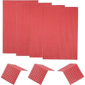 MECCANIXITY Miniature Roof Tiles PVC Model Roof Tiles Mini DIY Tiles Model Building Set for Model Building Dolls Houses Garden Sand Tables 29.5x19.5cm/1.16x0.76 Red Pack of 4,1:50