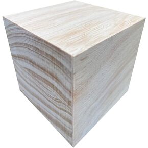 4 Inch Solid Wood Block Cube, Large Wooden Blocks for Crafts, Unfinished Wood Cubes for DIY Crafts and Decor, 1 PCS Square Solid Wood Block in Kuwait