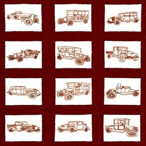 مكعبات لحاف مطبوع عليها سيارات كلاسيكية مقاس 22.86 سم × 22.86 سم، عبوة من 12 قطعة، باللون الأبيض من جاك ديمبسي in Kuwait