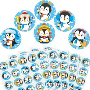 600 Pieces Penguin Stickers Winter Penguin Stickers Sheets Penguin Classroom Stickers Decals Seals Cards for Kids Birthday Party Baby Shower Classroom Rewards Party Favor, 1.5 Inches in Saudi Arabia