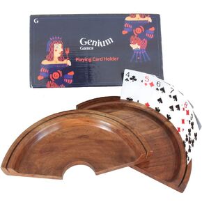 Card Holder for Playing Cards (1) | Hands Free Playing Card Holders Made from Dark Maple Certified Wood | Fits up to 25 cards | Ideal for Seniors or Kids. in Saudi Arabia